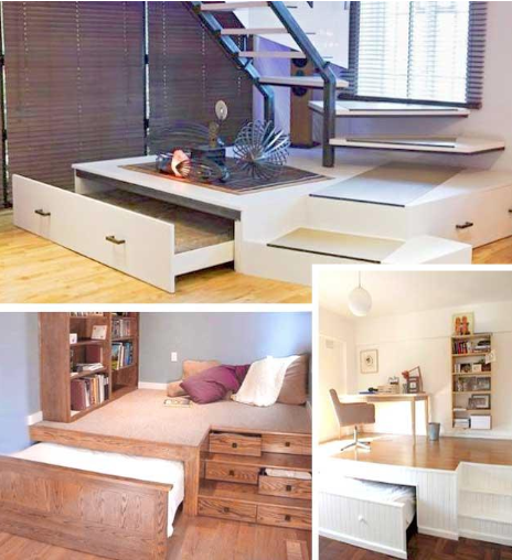 Hidden platform bed