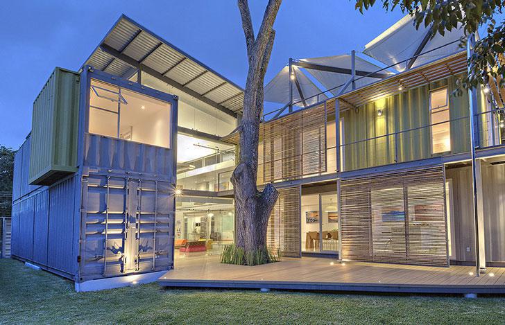 multi-stored shipping container house